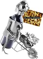 BRUBAKER Weinflaschenhalter Gärtnerin - Metall Skulptur Flaschenständer - Garten Geschenk für Weinliebhaber mit Grußkarte