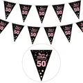 50. Geburtstag Girlande Rosegold für Frauen und Männer  Wimpelkette, Banner, ...