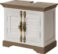 MASSIVMOEBEL24 Waschbeckenunterschrank Mango 70x40x60 weiß lackiert TOULOUSE #133