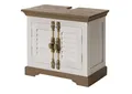 Massivmoebel24 Waschbeckenunterschrank TOULOUSE (Mango 70x40x60 weiß lackiert TOULOUSE #133) Mango 70x40x60 weiß lackiert TOULOUSE #133