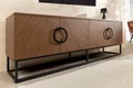 riess-ambiente Lowboard GRANDEZZA 180cm braun schwarz – Walnuss, Metall, Industrial, Furnier (Einzelartikel, 1 St), TV-Schrank mit Türen & Fächern – ideal für Wohnzimmer im Loftstil
