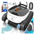 KESSER Poolroboter für Boden und Wand Poolsauger bis 100m² Pools & eine leistungsstarke Reinigung Poolreiniger vollautomatisch mit App-Funktion und Kontrollmodul Klettermechanismus