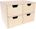 Creative Deco Schubladenbox Schubladenelement Mini-Kommode für Kleinigkeiten aus Birkensperrholz, (4-St)
