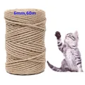 Parain Sisalseil für Kratzbaum 6mm 60m,Natur Sisal Seil für Katzen, Kratzseil, Haushalt, Garten, DIY, Dekoration, Kordel für Ersatz