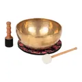 Bodhi Tibetische Klangschale Ø 35 cm | Handgefertigtes Klangschalen Set inkl. Kissen & Klöppel | Singing Bowl aus Indien | Ideal als spirituelles Geschenk | Meditationszubehör aus Bronze