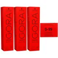 Schwarzkopf Igora Royal 3 x 60 ml 0-99 violett konzentrat Haarfarbe Cremefarbe S