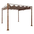 B-Ware Pergola MCW-L42, 7cm-Metall-Gestell 3x3m Bambus-Optik, taupe-braun