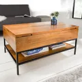 riess-ambiente Höhenverstellbarer Couchtisch FACTORY LIFTUP 80cm Mangoholz massiv mit Stauraum Metall Beistelltisch Tisch