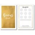 Frank Paperman Visitenkarten Bonuskarte Gold für Kunden, Sammelkarte, Stempelkarte Firma, 100 % Recyclingpapier, hochwertige Belohnungskarte, Luxus, Glitzer