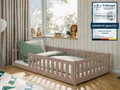 Kids Collective Kinderbett Bodenbett Bett mit Rausfallschutz & Lattenrost Montessori Bett Kinder (Jungen, Mädchen, Kinder, weitere Größen 80x160, 80x180, 90x190, 90x200, 140x200 cm), Gitterbett Jugendbett Einzelbett Milchschokolade 120x200 cm