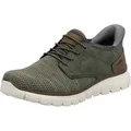 Slip-On Sneaker RIEKER, Herren, Gr. 42, grün (khaki, braun), Textil, Nubuklederimitat, meliert, sportlich, Schuhe, Freizeitschuh, Halbschuh, Schlupfschuh, gepolsterter Fersenabschluss