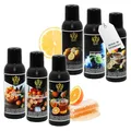 HAF Saunaaufguss Set „Zitrusfrüchte“ - 6 x 100ml Sauna Aufgussmittel Citro, Eislimone, Ingwer-Citro, Orange, Orange Mandarine, Orange-Honig - Saunaduft mit natürlichen ätherischen Ölen & ohne Zusätze