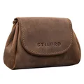 STILORD Bronn Lederbeutel Kleingeld Vintage Kleingeldbörse für Münzen und Scheine Retro Münzbeutel Klein Hochwertiges Säckchen aus Echtleder Farbe:mittel - braun