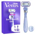 Gillette Venus Extra Smooth Swirl Damenrasierer, 1 Ersatzklingen, Duschhalterung