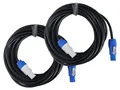 Pronomic Power Twist 10 Stromkabel Set - 2 Kabel zur Stromversorgung von Aktiv-Lautsprechern und Scheinwerfern - PowerCon-kompatible Stecker - Kabel (H05VV-F) mit 3x 1,5 mm² - Länge: 10 m - Schwarz