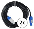 2er Set 10m-Kabel zur Stromversorgung von Aktiv-Lautsprechern & Scheinwerfern