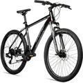 Bergsteiger Makalu 26 Zoll Mountainbike Aluminium, geeignet ab 150 cm, Scheibenbremse, Shimano 21 Gang-Schaltung, Hardtail, Jungen-Fahrrad & Herren... - Schwarz/Grau