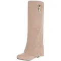 Ital-Design Elegante Überknie-Stiefel mit Komfort und modernem Design Keilstiefel (90458200) Keilabsatz/Wedge Stiefel in Hellbraun beige|braun 38 EU
