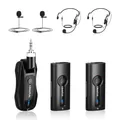 KIMAFUN 2.4G Drahtloses Headset und Lavalier Mikrofon für 2 Personen, Kabelloses Ansteckmikrofon Wireless für Verstärkung, Unterricht, Meetings, Interviews, Reden, Seminare, KM-G70 (2TX+1RX)