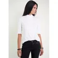 Seidel Moden Stehkragenshirt im hüftlangen Schnitt, MADE IN GERMANY weiß 38 EU