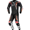 Alpinestars GP Tech V5 perforierte 1-Teiler Motorrad Lederkombi, schwarz-weiss-rot, Größe 52 für Männer