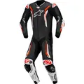 Alpinestars GP Tech V5, Lederkombi 1tlg. perforiert - Schwarz/Weiß/Neon-Rot - 52