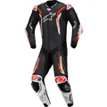 Alpinestars - Motorrad Lederkombi 52 - GP Tech v5 - schwarz-weiß-fluorot