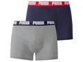 PUMA Herren Boxershort 2er (Blau/Grau, L)