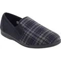 Zedzzz Herren Harley Hausschuhe / Pantoffeln mit Filz, kariert DF821 (42 EUR) (Marineblau kariert) - Blau - 42