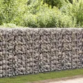 vidaXL Gabionenwand mit Abdeckung Verzinkter Stahl 300×50×100 cm NEU