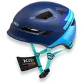KED Kinderfahrradhelm POP Kinderhelm, Leicht Mit 8 Belüftungsöffnungen, MIPS Schutz, LED-Rücklicht blau 48-52 (S)