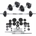 SPORTINATOR "Machine" 2-in-1 Kurz + Langhantel Set 40 kg mit Koffer 170754784-170754781