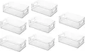 8er Set - Kühlschrank Organizer Stapelbar, Aufbewahrungsbox für die Küche, Vorratsbehälter Transparent, Behälter für Kühlschrank, Küche oder Schrank, Kühlschrank Zusatz Schublade für Obst & Gemüse