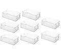BAYLI Pizzaschneider 8er Set - Kühlschrank Organizer Stapelbar, Aufbewahrungsbox für die