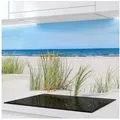 Rodnik Küchenrückwand Nordsee, monolithische ABS-Platte mit Direktdruck, formstabil und langlebig beige|blau|grün 400 cm x 60 cm