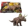 Mattel Jurassic World: Die Wiedergeburt Gigantic Thrashers Eotriceratops Dinosaurier-Spielzeugfigur, große Dinosaurierspezies, mit zwei akitvierbaren Wutattacken, digitales Spiel, JGB93
