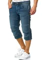 Indicode Herren Fortune 3/4 Jeans Shorts aus 98% Baumwolle | Bermuda Denim Freizeithose für Männer Medium Indigo, L