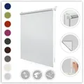 Seitenzugrollo Klemmfix Hitzeschutz, LICHTBLICK ORIGINAL, verdunkelnd, ohne Bohren, freihängend, Klemmfix, mit Thermobeschichtung weiß 65 cm x 150 cm