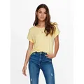 ONLY T-Shirt ONLMOSTER – Kurzarmshirt mit Aufschlag und klassischem Look Viskosemischung, regular fit gelb XS (34)