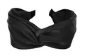 axy Breiter Haarreif mit raffinierten Knoten - Satin bezogen - Damen Haarreifen Stirnband Haarschmuck HRD3 (Schwarz)