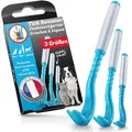 BluePet 3er Set Premium Zeckenhaken für Hunde, Katze, Pferd & Mensch wie Zeckenzange I Zeckenhebel d. bewährte Zeckenentferner I Alternative zu Zeckenpinzette Zeckendreher Zeckenschutz Zeckenmittel