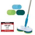 Hurricane Floating Mop Mega Set - Akku Bodenwischer kabellos - Elektrischer Wischmopp zum Wischen, Schrubben, Polieren - rotierender Bodenreiniger inkl. 6 Mikrofaserpads, 6 Scheuerpads, 6 Polierpads