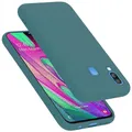 Cadorabo Hülle kompatibel mit Samsung Galaxy A40 Hülle Silikon Handyhülle für Galaxy A40 Case aus flüssigem Silikon- Kratzfeste und stoßfeste dünne TPU Schutzhülle - Liquid GRÜN