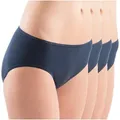 HERMKO Midislip 1031 (Pack, 4er) Bio-Baumwolle Jazz-Pant Form Übergröße weich, elast. Abschluss basic blau 36/38 (S)