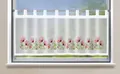Scheibengardine »Bodrum« Schlaufen Druck HxB 45x140 cm Blumen Rosa