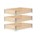 gardivo Hochbeet 120 x 80 x 20 cm - 3-teilig Palettenrahmen aus Holz, Beeteinfassung, Garten Hochbeete, Holzrahmen, Aufsatzrahmen auf Europalettefaltbar, stapelbar, steckbar