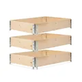 GARDIVO 3x Hochbeet 120x80 Palettenrahmen Aufsatzrahmen Gartenbeet steckbar