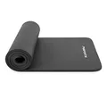 MSPORTS Gymnastikmatte Studio 183 x 61 x 1,0 oder 1,5 cm | inkl. Übungsposter und Tragegurte | Hautfreundliche - Phthalatfreie Fitnessmatte - sehr weich | Yogamatte (Anthrazit, 183 x 61 x 1 cm)