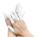 EUROPAPA® 100x Fingerlinge Latex, Fingerschutz, Antistatisch Allgemeine Fingerlinge aus Gummi für Kosmetik, Reinigung (Weiß, M)