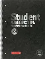 Brunnen 106782790 Collegeblock Student A4 Liniert, mit Randlinie innen und Außen, LIN. 27 Schwarz Premium Pressspan (5 Stück) [Office Product]